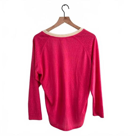 Pre-loved COPE Urban Outfitters Contrast Pocket Long-Sleeved Tee Pink/cream - Picture 2 of 4